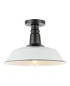 Jonathan Y Camila 14" 1-light Classic Industrial Indoor, Outdoor Iron Led Semi Flush Mount In White
