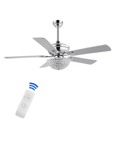 Jonathan Y Cammy 52" 3-light Traditional Transitional Iron Led Ceiling Fan In Chrome