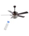 Jonathan Y Cammy 52in 3-light Traditional Transitional Iron Led Ceiling Fan In Oil Rubbed Bronze