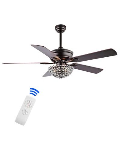 Jonathan Y Cammy 52in 3-light Traditional Transitional Iron Led Ceiling Fan In Bronze