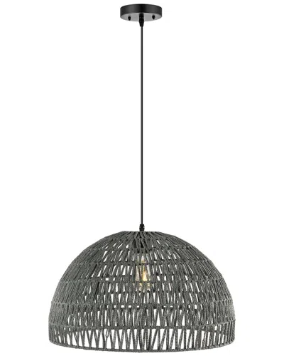 Jonathan Y Campana 20in Led Wicker Pendant In Gray