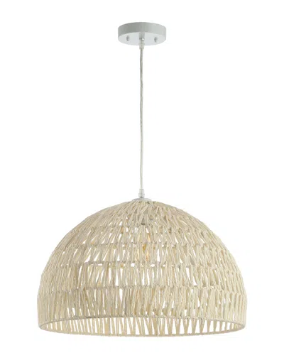 Jonathan Y Campana 20in Woven Rattan Dome Led Pendant