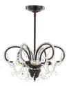 Jonathan Y Caroline 16in Metal Crystal Led Adjustable Pendant