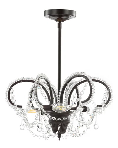 JONATHAN Y JONATHAN Y CAROLINE 16IN METAL CRYSTAL LED ADJUSTABLE PENDANT