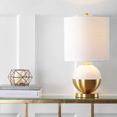 Jonathan Y Carr 23.5" Ceramic/metal Led Table Lamp In Gold