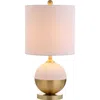 Jonathan Y Carr 23.5" Ceramic/metal Led Table Lamp, White/brass In White/brass