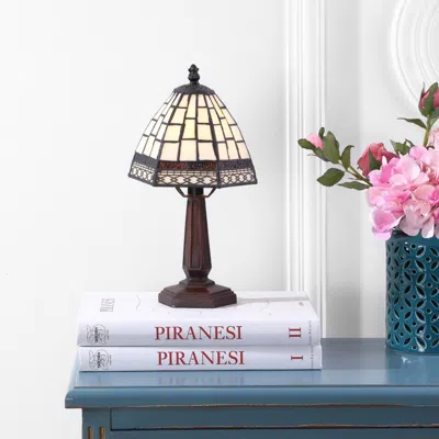 Jonathan Y Carter Tiffany-style 12" Led Table Lamp In Brown