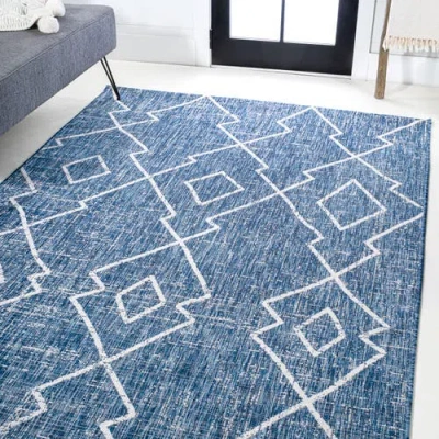 Jonathan Y Carwa  Diamond Trellis Indoor/outdoor Area Rug In Blue