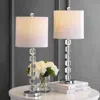 Jonathan Y Cary 27.5" Modern Stacked Crystal/metal Led Table Lamp (set Of 2)