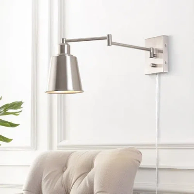 Jonathan Y Cary Iron Contemporary Swing Arm Led Wall Sconce In Nickel