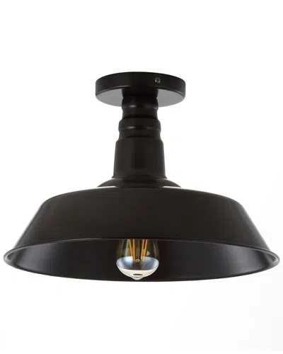 Jonathan Y Cassidy 14in Metal Led Semi-flush Mount In Black