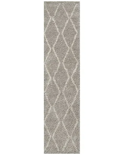 Jonathan Y Catala Moroccan Diamond Shag Polypropylene Rug In Grey