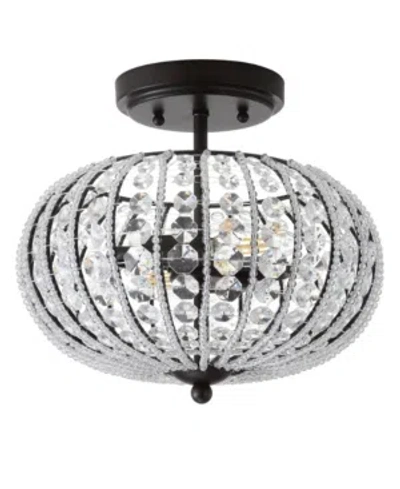 Jonathan Y Catalina Metal /acrylic Led Semi-flush Mount In Black