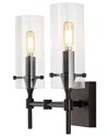 Jonathan Y Cato 13in 2-light Bohemian Farmhouse Iron/glass Led Vanity In Bronze