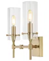 Jonathan Y Cato 13in 2-light Modern Farmhouse Iron/glass Led Vanity In Bronze