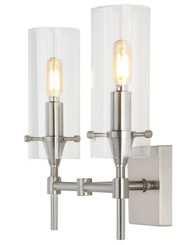 Jonathan Y Cato 13in 2-light Modern Farmhouse Iron/glass Led Vanity In Multi