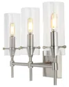 Jonathan Y Cato 21in 3-light Modern Minimalist Iron/glass Led Vanity In Nickel