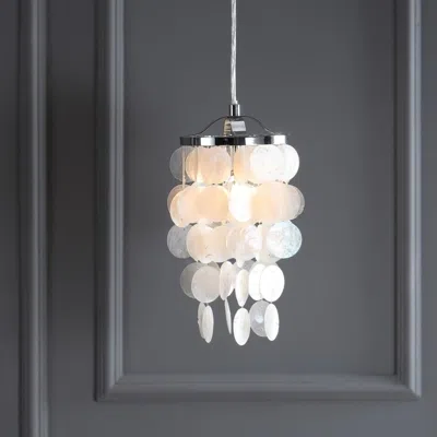 Jonathan Y Cayla 7" Seashell Led Pendant Pendant In Neutral