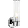 Jonathan Y Cecil 1-light Tall Cylinder Iron/striped Glass Modern Mid-century Led Vanity In Chrome With Clear Shade