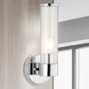 Jonathan Y Cecil 6" 1-light Tall Cylinder Iron/striped Glass Modern Mid-century Led Vanity