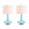 Jonathan Y Cecile 25.5" Glass Teardrop Led Table Lamp In Aqua