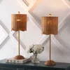 Jonathan Y Celerie 27.5" Coastal Bohemian Rattan/iron Scalloped Buffet Led Table Lamp With Pull Chain, Natural/