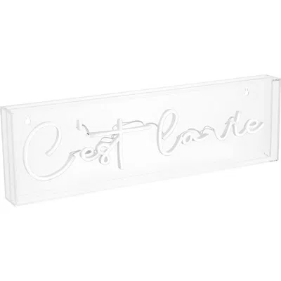 Jonathan Y C'est La Vie 20" X 6" Contemporary Glam Acrylic Box Usb Operated Led Neon Light, White