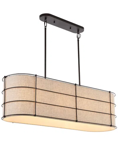 Jonathan Y Chadwick 42in 4-light Rustic Farmhouse Iron Led Pendant In Brown