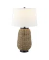 Jonathan Y Chakrii 25" Rustic Bohemian Iron, Rattan Led Table Lamp With Pull-chain In Dark Brown
