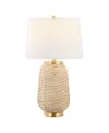Jonathan Y Chakrii 25" Rustic Bohemian Iron, Rattan Led Table Lamp With Pull-chain In Light Brown