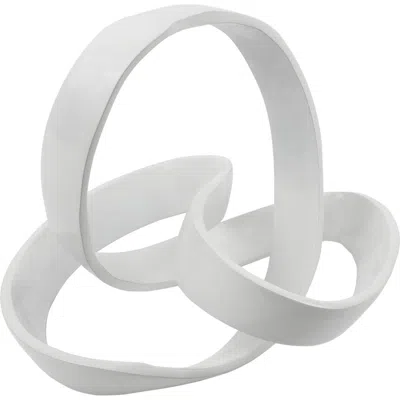 Jonathan Y Chamberlain 7" Aluminum Abstract Knot Decorative Sculpture In White