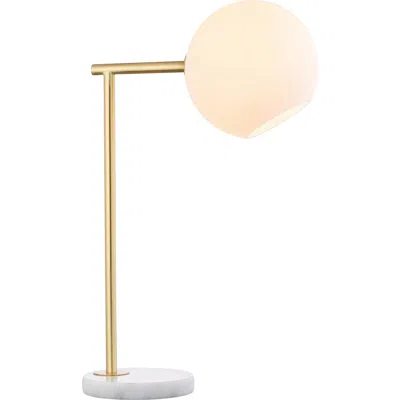 Jonathan Y Charles 20.5" Contemporary Modern Metal/marble Led Table Lamp In Gold