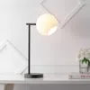 Jonathan Y Charles Contemporary Modern Metal/marble Led Table Lamp In Black