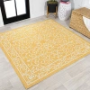 Jonathan Y Charleston Vintage Filigree Textured Weave Indoor/outdoor Area Rug In Yellow/cream