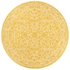Jonathan Y Charleston Vintage Filigree Textured Weave Indoor/outdoor Round Area Rug In Yellow/cream