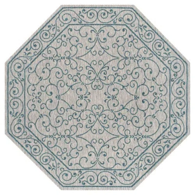 Jonathan Y Charleston Vintage Filigree Textured Weave Octagon Indoor/outdoor Area Rug In Gray
