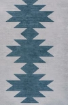 Jonathan Y Chayton Minimalist Geometric Machine-washable Area Rug In Blue