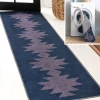 Jonathan Y Chayton Minimalist Geometric Machine-washable Area Rug In Navy/purple