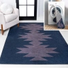 Jonathan Y Chayton Minimalist Geometric Machine-washable Area Rug In Purple/navy