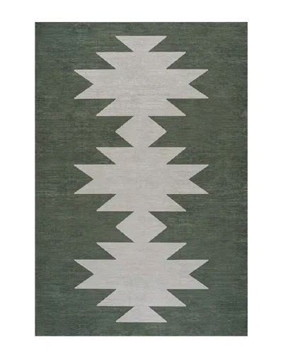 Jonathan Y Chayton Minimalist Geometric Machine-washable Chenille Area Rug In Green