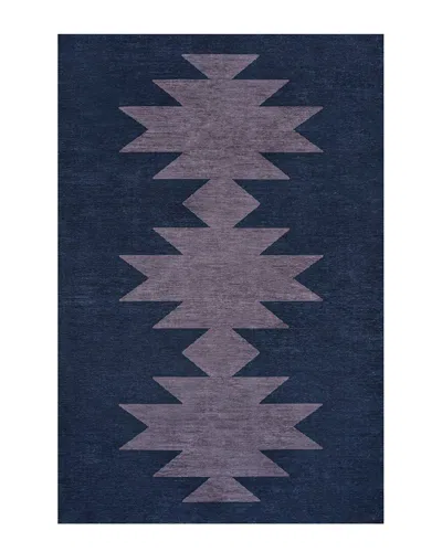 Jonathan Y Chayton Minimalist Geometric Machine-washable Chenille Area Rug In Navy