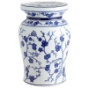 Jonathan Y Cherry Blossom 17.7" Ceramic Garden Stool In Blue