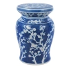 Jonathan Y Cherry Blossom 17.75" Ceramic Garden Stool In Blue/white