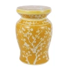 Jonathan Y Cherry Blossom 17.75" Ceramic Garden Stool In Yellow