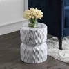 Jonathan Y Chevron Drum 17.5" Marble Finish Ceramic Garden Stool