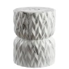 Jonathan Y Chevron Drum 17.5" Marble Finish Ceramic Garden Stool In White Marble Finish