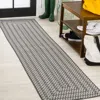 Jonathan Y Chevron Modern Concentric Squares Indoor/outdoor Area Rug In Black/light Gray