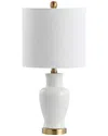 Jonathan Y Chi 21in Ceramic/iron Modern Classic Led Table Lamp In Metallic