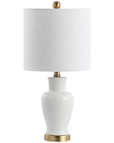 Jonathan Y Chi 21in Ceramic/iron Modern Classic Led Table Lamp In Metallic