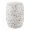 Jonathan Y Chiara 17.5" Terrazzo Ceramic Garden Stool In White/pink